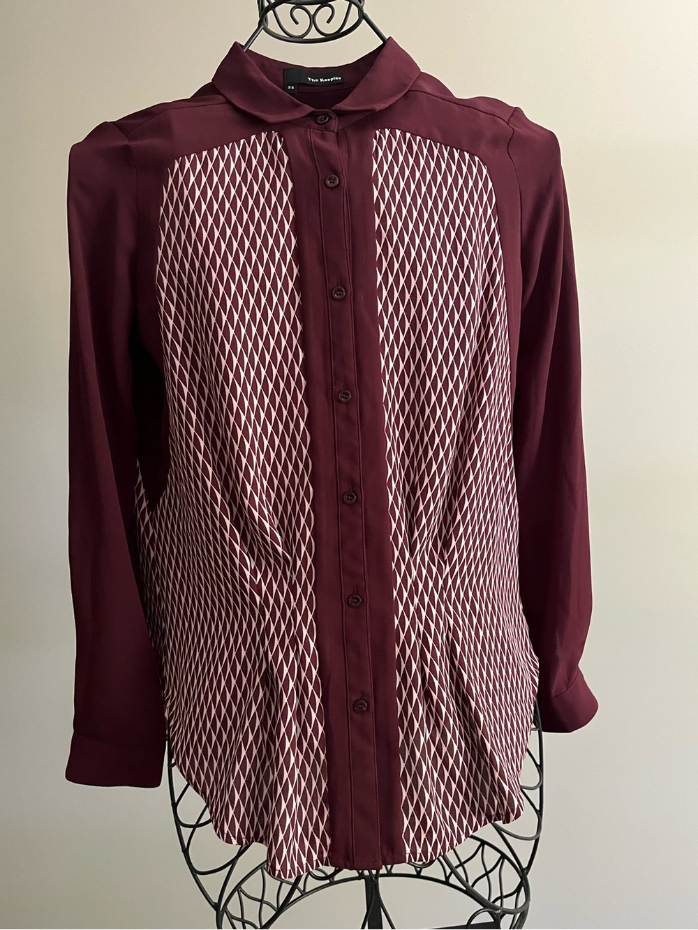 THE KOOPLES  women’s color of the season burgundy long sleeve button shirt
